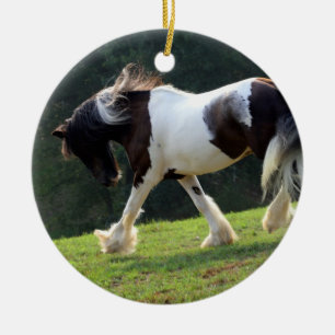 Ornement Rond En Céramique Gypsy Vanner