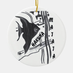 Ornement Rond En Céramique Hakuna Matata Fish Art Imprimer