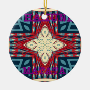 Ornement Rond En Céramique Hakuna Matata Texte Hope Art Abstrait Design d'imp