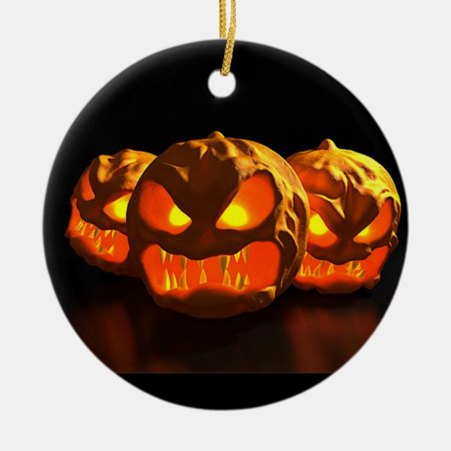 Ornement Rond En Céramique Halloween (Devant)