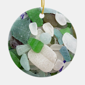 Ornement Rond En Céramique Hasard heureux de Seaglass