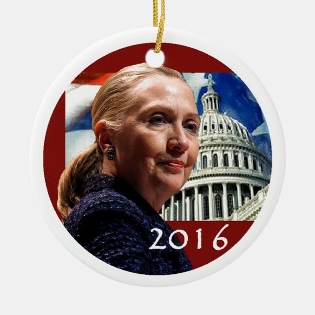 Ornement Rond En Céramique Hillary 2016 (Devant)