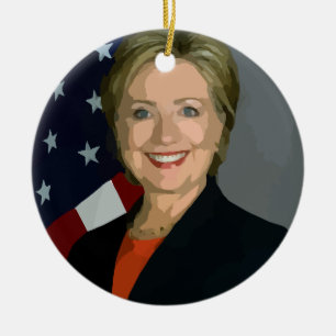 Ornement Rond En Céramique hillary clinton