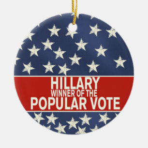 Ornement Rond En Céramique Hillary, gagnant du vote populaire !