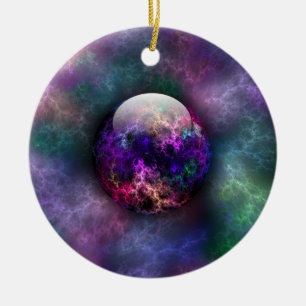 Ornement Rond En Céramique His Bright Materials Ornament