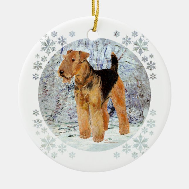 Ornement Rond En Céramique hiver (Devant)