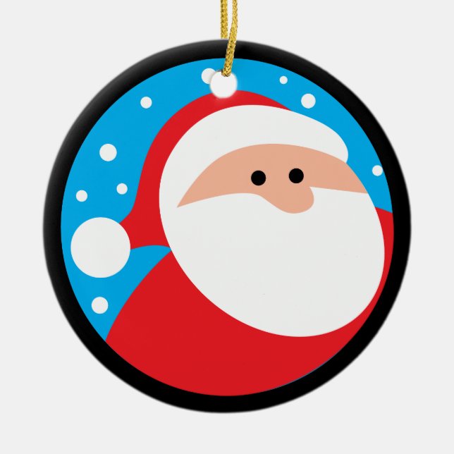 Ornement Rond En Céramique Ho Ho Ho ! Le père noël (Devant)