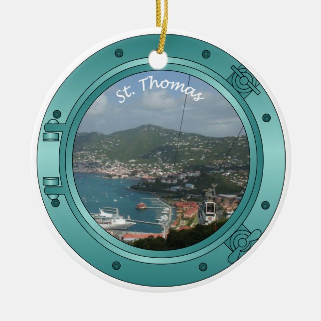 Ornement Rond En Céramique Hublot de St Thomas (Devant)
