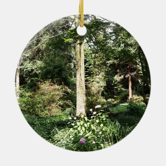 Ornement Rond En Céramique Hydrangea Wood Trees (Dos)