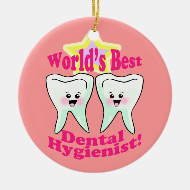 Ornement Rond En Céramique Hygiéniste dentaire (Devant)