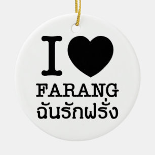 Ornement Rond En Céramique I Black Heart (Love) Farang