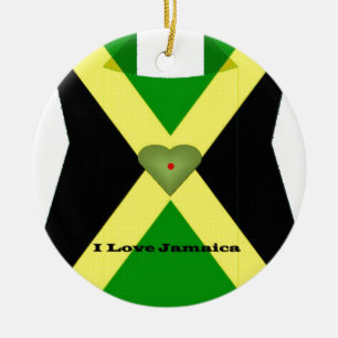 Ornement Rond En Céramique I Love Jamaica Have a Nice Day and a Better Night