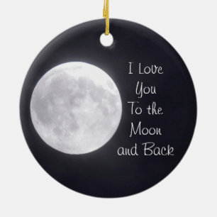 Ornement Rond En Céramique I Love You To The Moon and Back Ornament