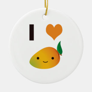 Ornement Rond En Céramique I mangue de coeur