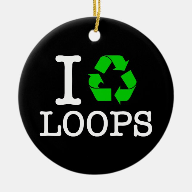 Ornement Rond En Céramique I Recycler les boucles (Devant)