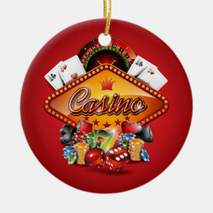 Ornement Rond En Céramique Illustration de casino avec les éléments de jeu