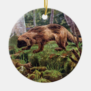 Ornement Rond En Céramique Illustration vintage de Wolverine