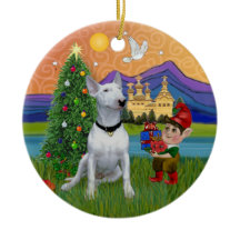 Imaginaire de Noël - White Bull Terrier (P)