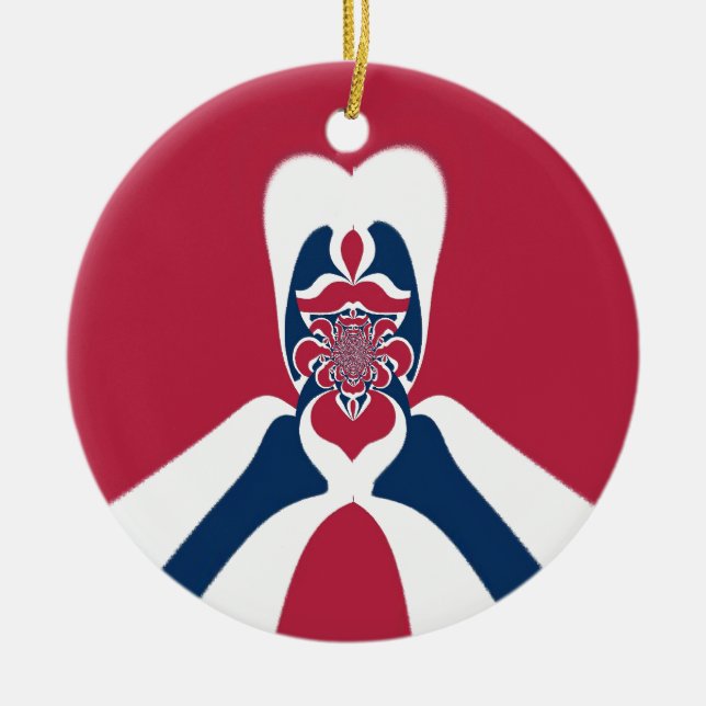 Ornement Rond En Céramique Impression Abstraite E.T. (Devant)