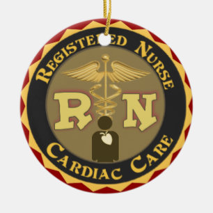 ORNEMENT ROND EN CÉRAMIQUE INFIRMIÈRE CARDIAQUE D'ORNEMENT DE NOËL DE CCU D