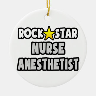 Ornement Rond En Céramique Infirmière rock Star Anesthetist
