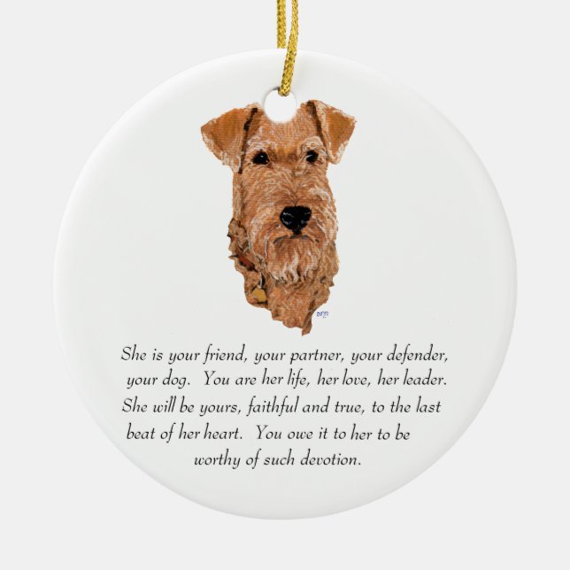 Ornement Rond En Céramique Irish Terrier Keepsake (Devant)