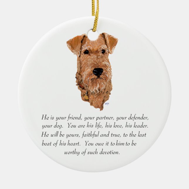 Ornement Rond En Céramique Irish Terrier Keepsake - Male (Devant)