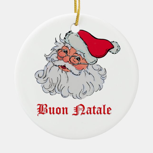 Ornement Rond En Céramique Italien le père noël #2 (Devant)