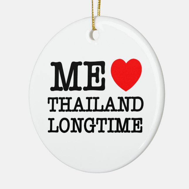 ORNEMENT ROND EN CÉRAMIQUE J'AIME LA THAÏLANDE LONGTEMPS (Gauche)