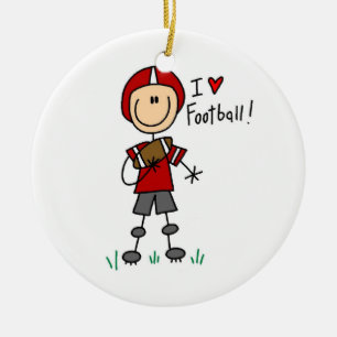 Ornement Rond En Céramique J'aime le football