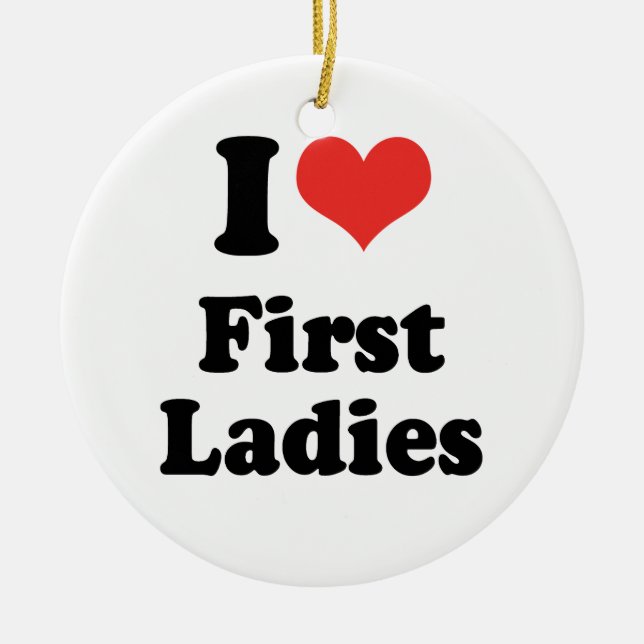 ORNEMENT ROND EN CÉRAMIQUE J'AIME LES PREMIÈRES DAMES - .PNG (Devant)
