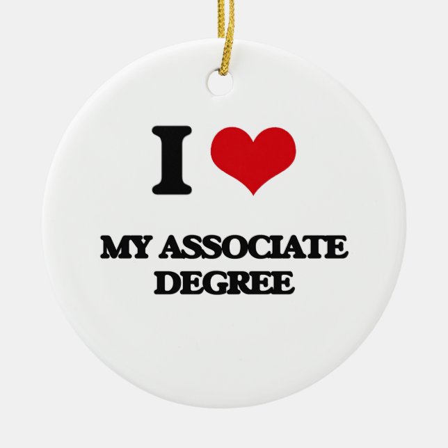 Ornement Rond En Céramique J'aime mon grade d'associé (Devant)