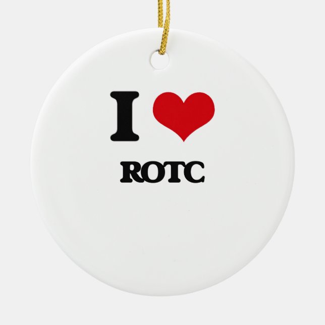Ornement Rond En Céramique J'aime Rotc (Devant)