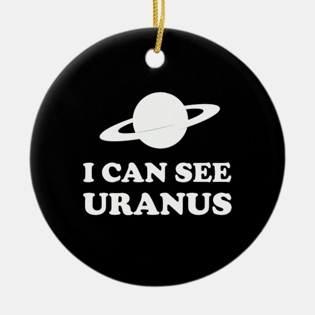 Ornement Rond En Céramique Je peux voir Uranus (Devant)