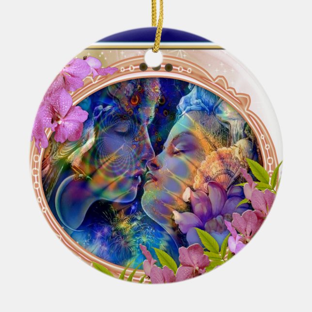 Ornement Rond En Céramique Je t'aime (Devant)