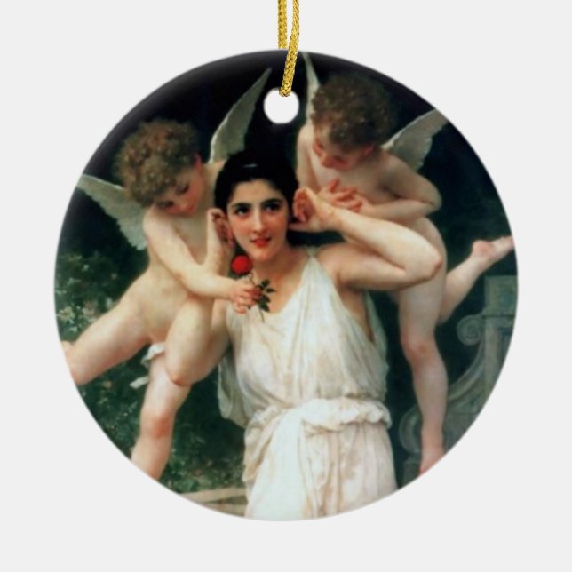 Ornement Rond En Céramique "Jeunesse" de Bouguereau (Devant)