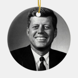 Ornement Rond En Céramique John F. Kennedy