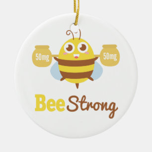 Ornement Rond En Céramique Jolie Bee Strong Be Strong Cartoon
