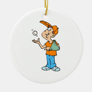 Ornement Rond En Céramique Joueur cassé de bras