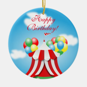 Ornement Rond En Céramique Joyeux anniversaire