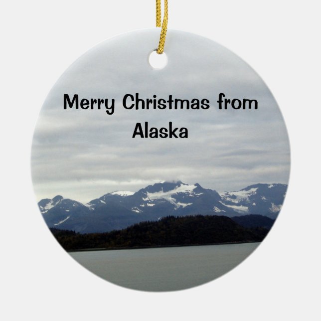 Ornement Rond En Céramique Joyeux Noël de, Alaska (Devant)