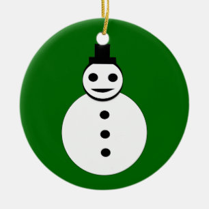 Ornement Rond En Céramique Joyeux Noël Snowman Custom Tree Orament