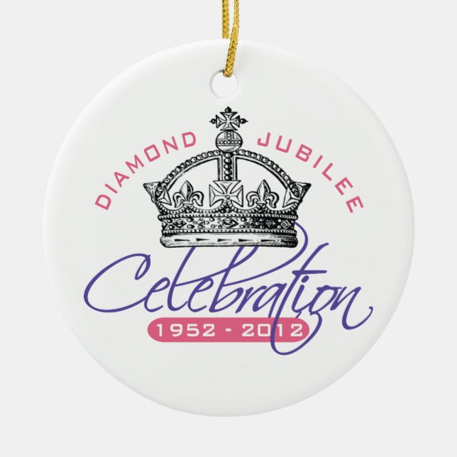 Ornement Rond En Céramique Jubilé de diamant britannique - souvenir royal (Devant)