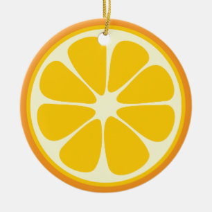 Ornement Rond En Céramique Jus sucré Orange Tropical Agrumes tranche