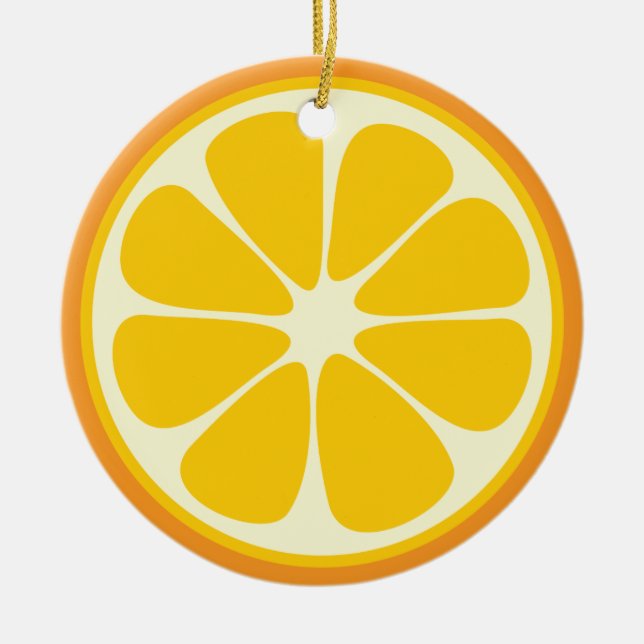 Ornement Rond En Céramique Jus sucré Orange Tropical Agrumes tranche (Devant)