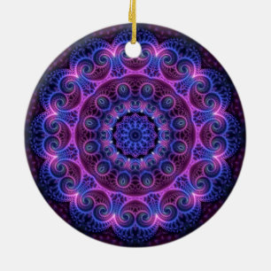 Ornement Rond En Céramique Kaleidoscope Apophyse Coeurs Mandala