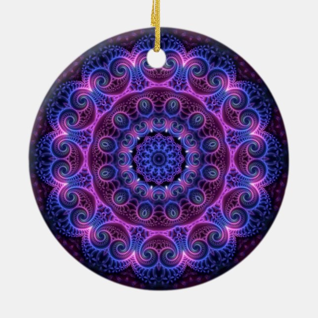 Ornement Rond En Céramique Kaleidoscope Apophyse Coeurs Mandala (Dos)
