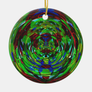 Ornement Rond En Céramique Kaleidoscope de la réaction atomique