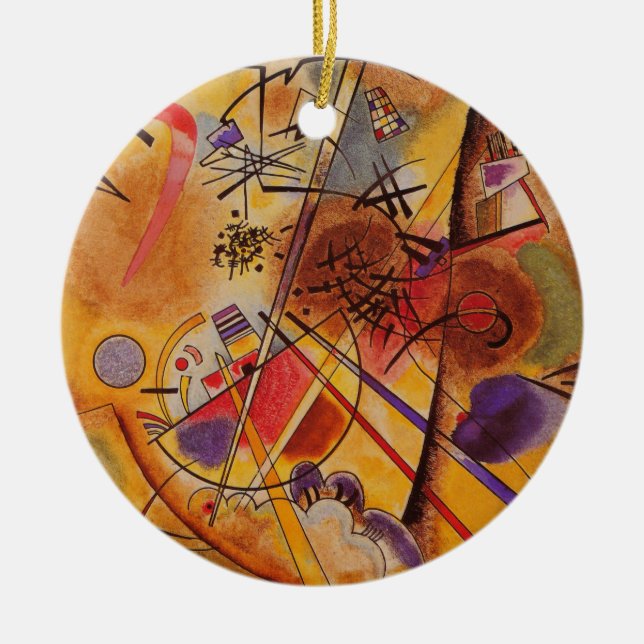 Ornement Rond En Céramique Kandinsky Brown jaune bleu rouge (Devant)