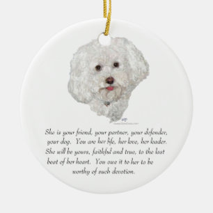 Ornement Rond En Céramique Keepsake, Female Dog